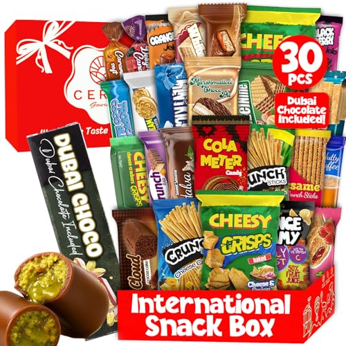 Exotic International Snack Box, 30-Piece Assortment of Snacks from Around the World |Office...