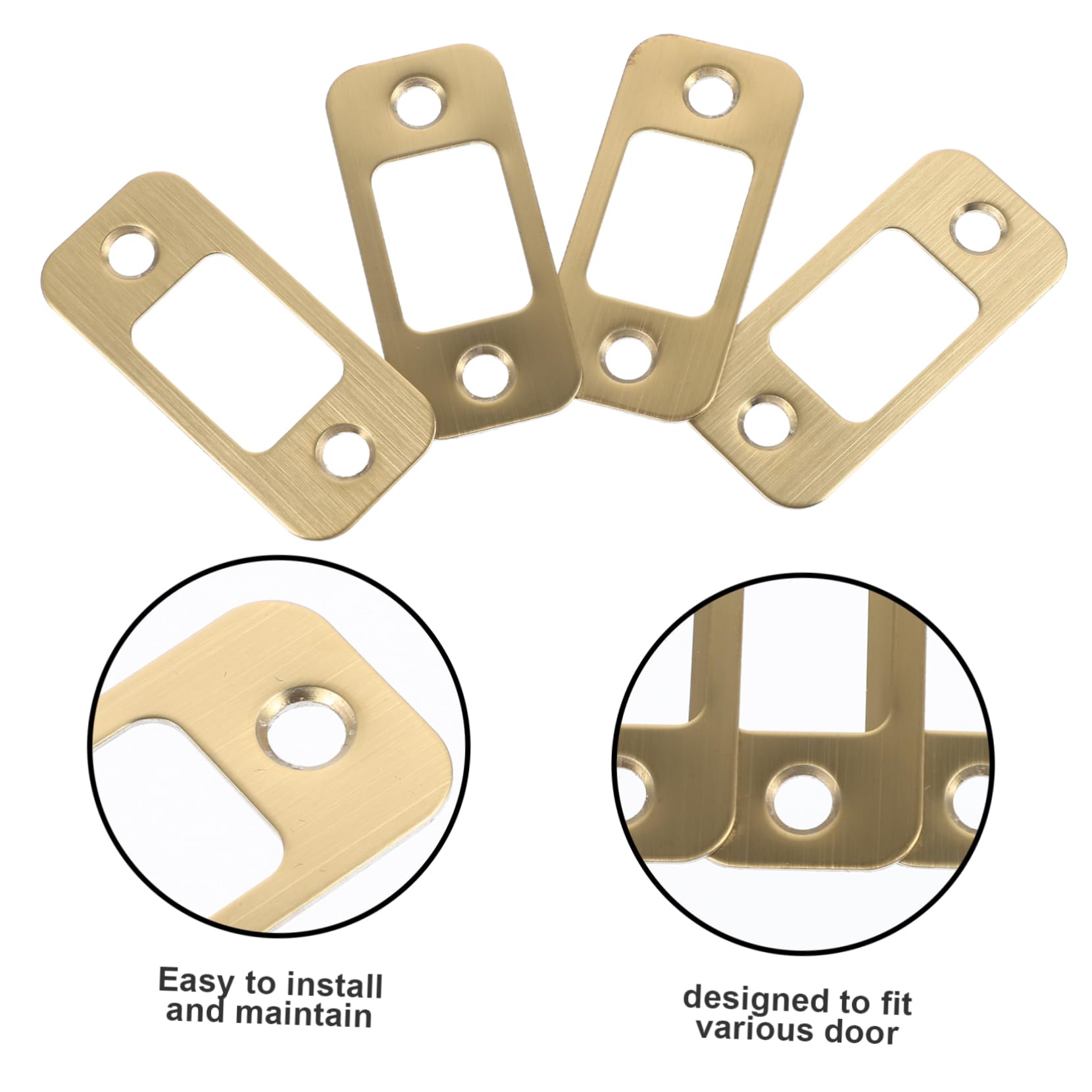 OSALADI 20pièces Plaques De Gâche De Sécurité Lot Pour Renforcement De Porte Compatible Avec Divers Pênes Finition Dorée Résistantes à Pour Usage Résidentiel Et Commercial