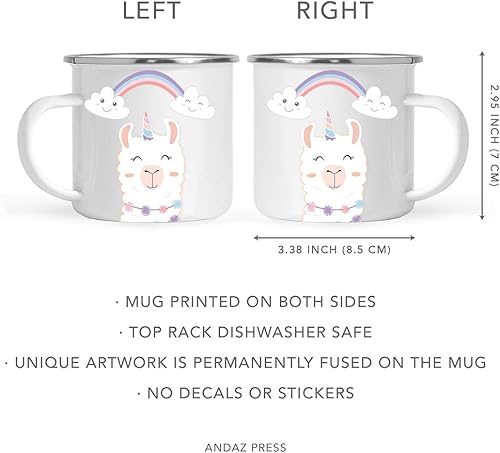 Vista 91 de Andaz Press Taza de café de acero inoxidable con temática de alpaca de llama de 11 onzas, regalo de broma, colorido bohemio con gráficos de llama