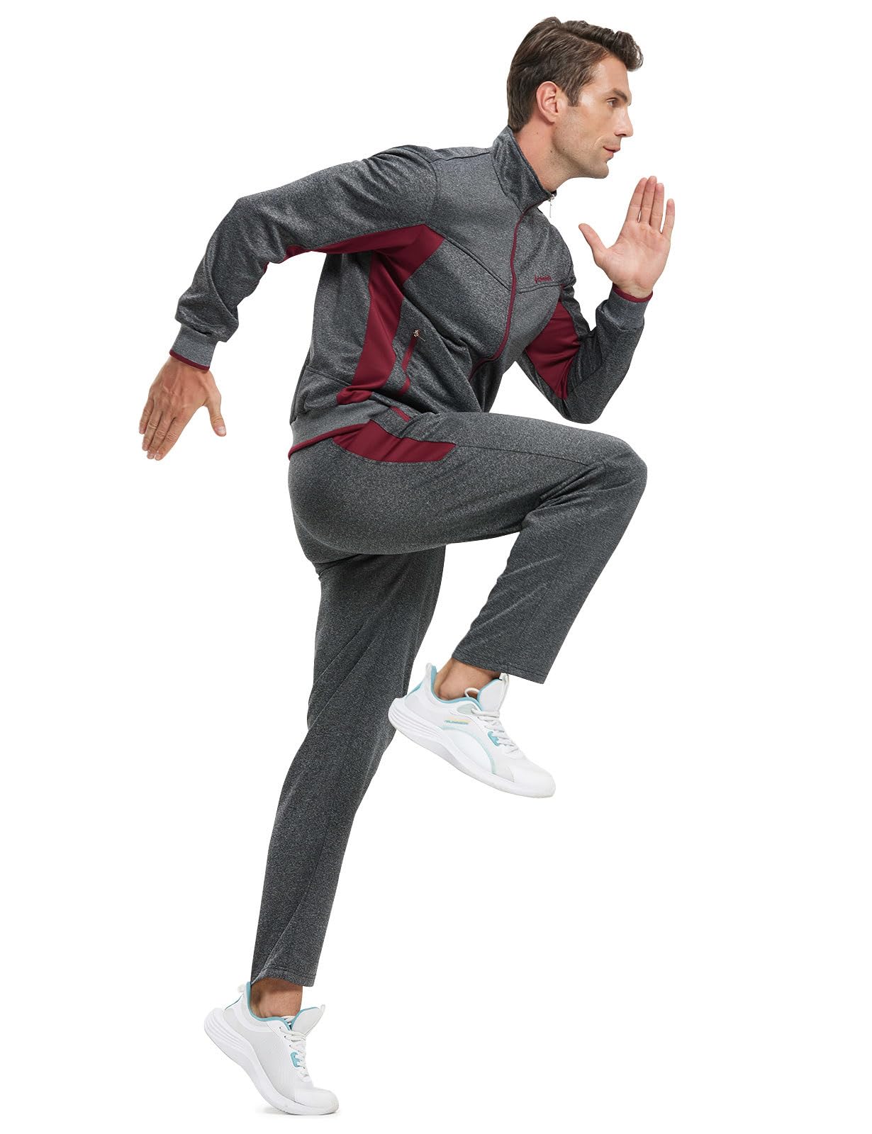 TBMPOY Tuta da allenamento da uomo, per uomo, set da 2 pezzi, casual, atletico, jogging, caldo, con chiusura lampo