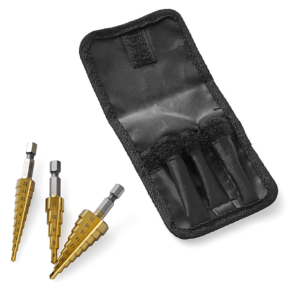 Dekton 3pc High Speed Steel Drill Sets - High Speed Step Drill, Silver - Image 3