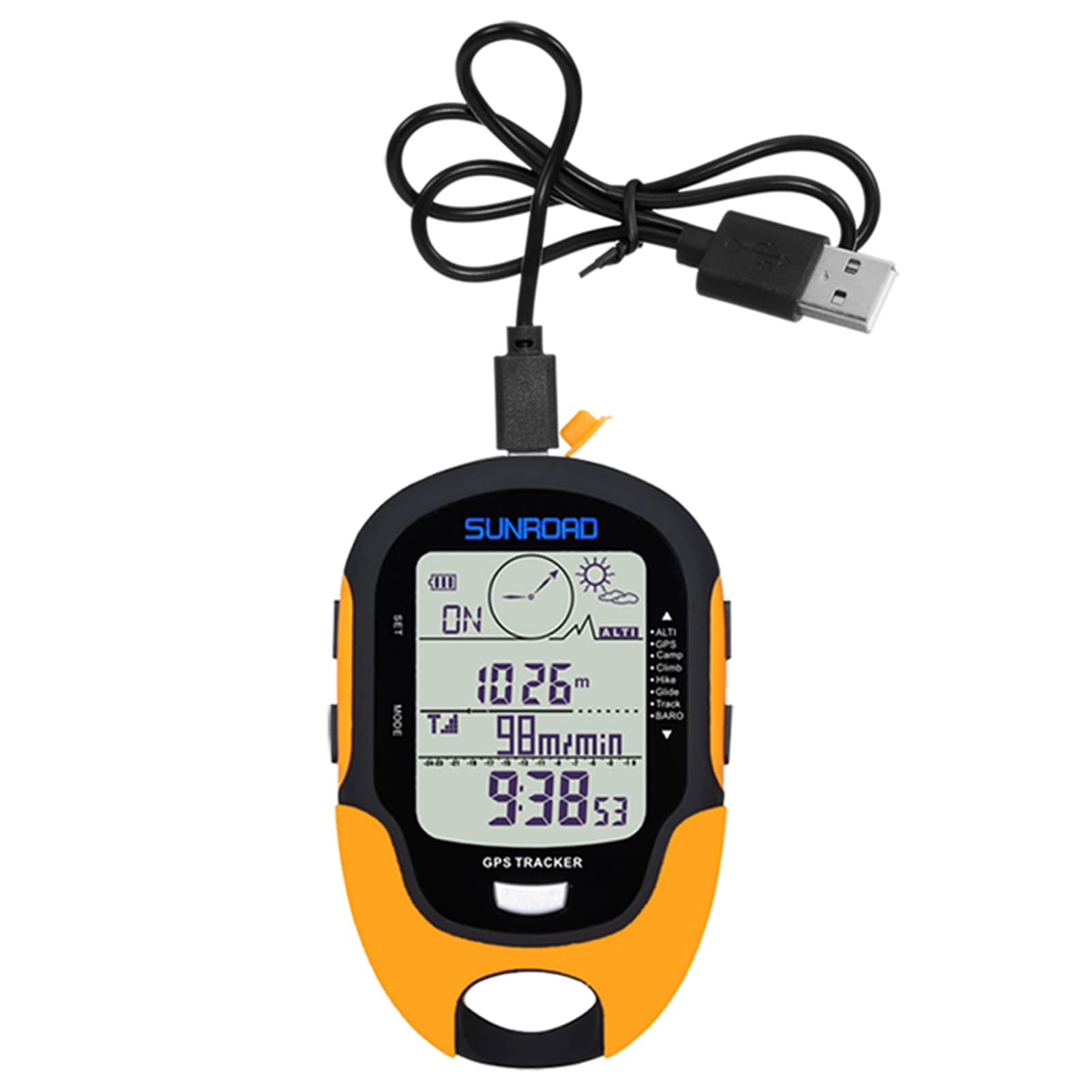 HUIOP Multifunción LCD Digital GPS Altímetro Barómetro Brújula Acampar al Aire Libre Portátil Senderismo Escalada Altímetro con LED antorcha