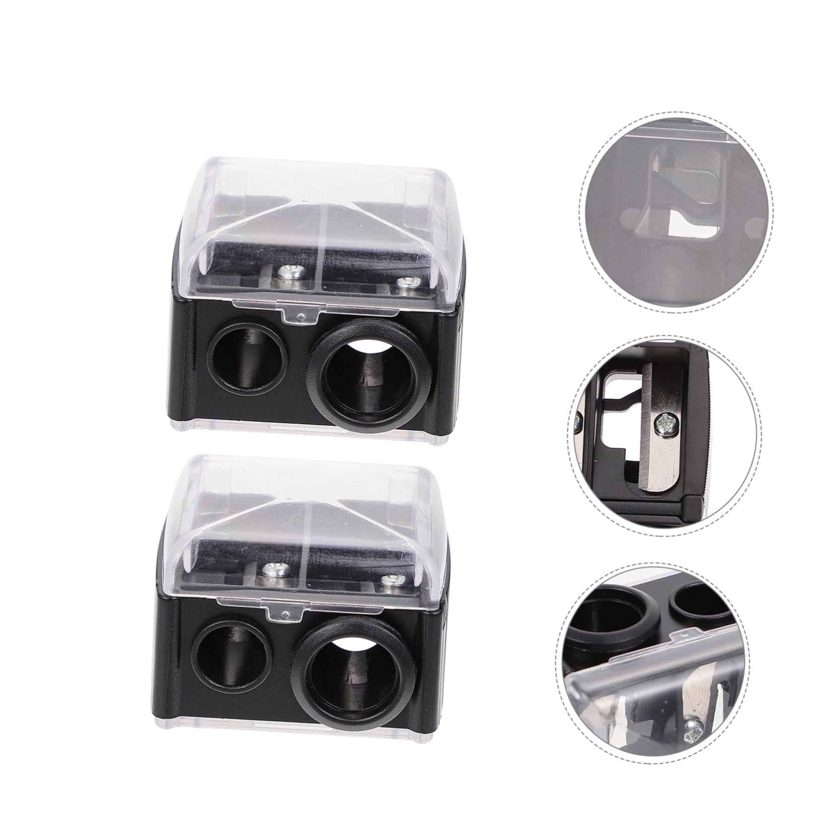 PACKOVE 4pcs Dual Eyebrow Pencils Sharpener for Eyeliner Makeup Pencils Lightweight Portable Design for Makeup Kits Random Color