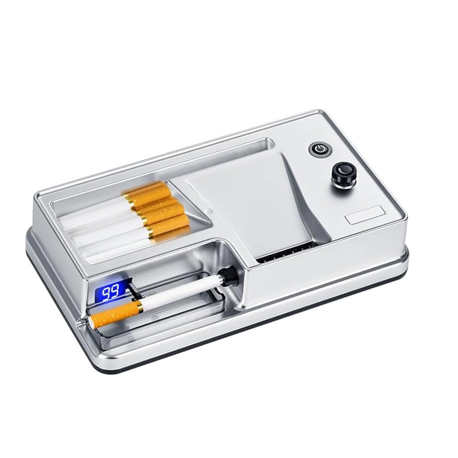 8 mm/6.5 mm Automatico Della Sigaretta Del Rullo Del Tabacco Delle Macchine di Riempimento Della,Macchinetta Elettrica Automatica per Sigarette,Schermo Illuminato a LED, Adatto per Fumat(Color:Bianco)
