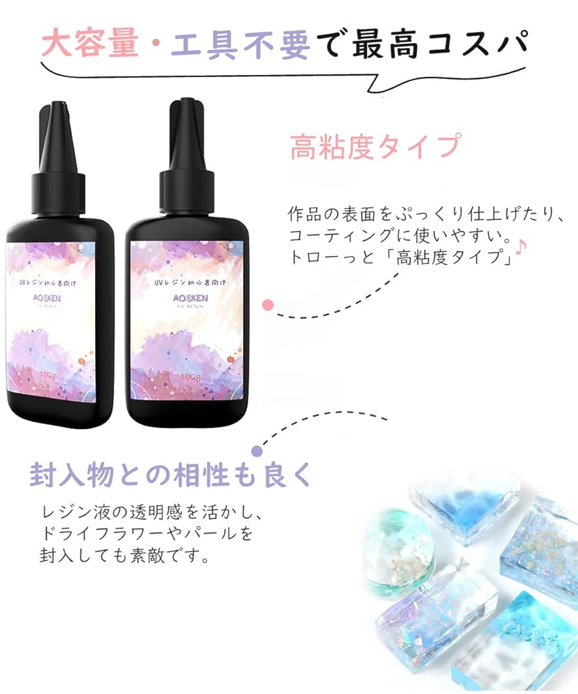 専用レジン液 ユキハナ4本、シエル2本、コーティング剤つき✩.*˚ 専用レジン液 シエル4本、ツキハナ2本、コーティング剤つき