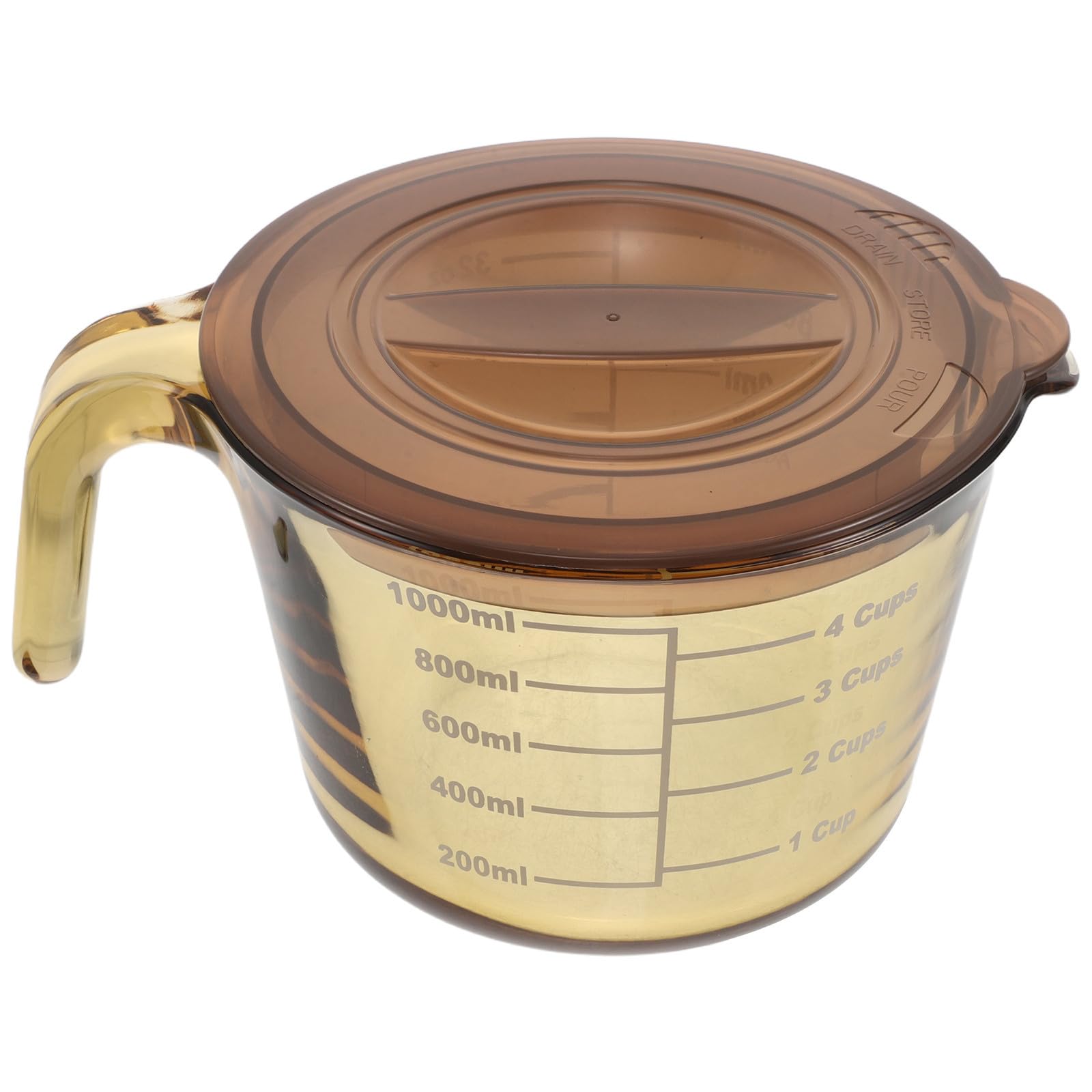 BESTOYARD Taza Medidora de Vidrio Resistente al Calor con Tapa y Escala Precisa de 1000ml para Cocina y Repostería Hogar