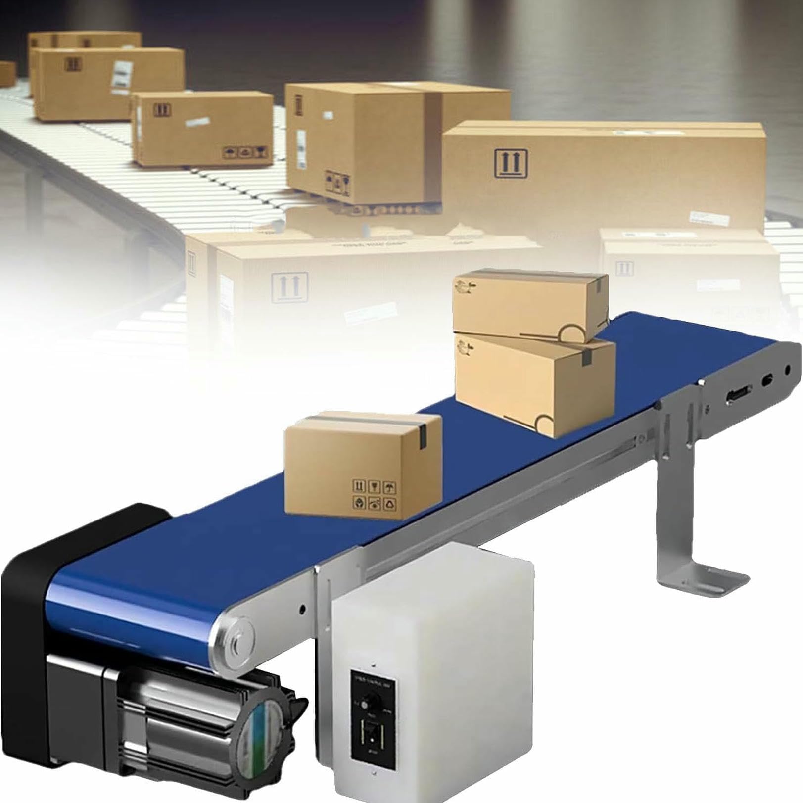 Mini bande transporteuse Detop Rail de chargement électrique réglable Vitesse 13503000 tr/min Parfait pour les laboratoires scientifiques Ligne de produits Automat Manipulation des matériaux