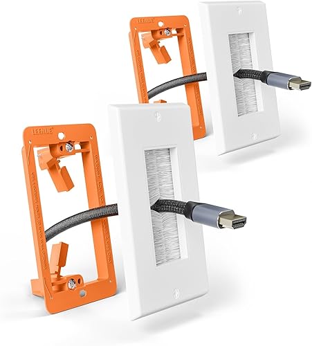 Miniatura 11 de Placa de pared con cepillo con soporte de montaje, cubierta decorativa para pasar cables de bajo voltaje, ocultador de cables de una sola banda para