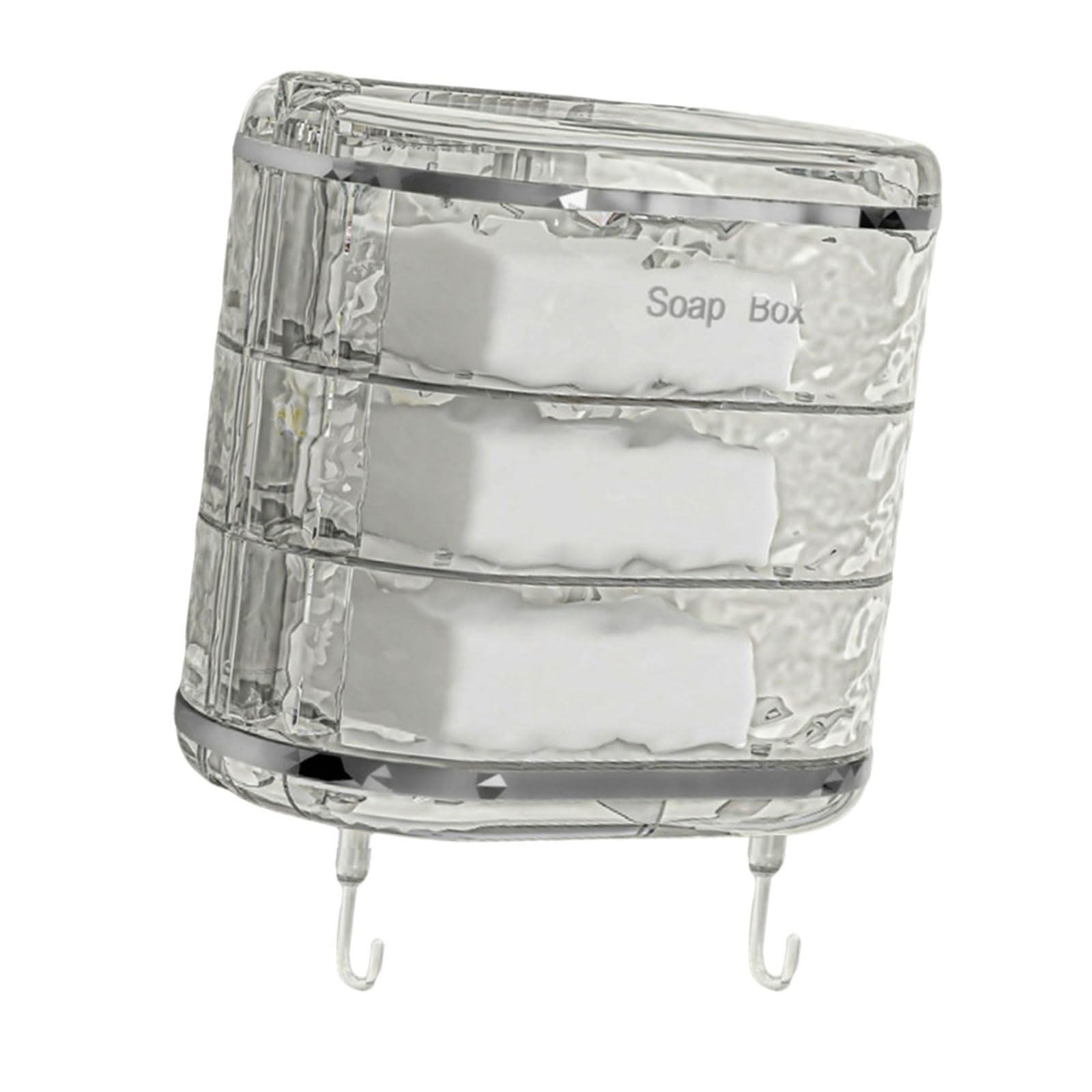 carotoe Soap Holder Box Soap with Strong Suction Cup Strong Adhesive and Hooks for Keeping Space Clean Detachable Tray