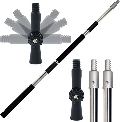 Poste de extensión de rodillo de pintura, poste de extensión de pintura de 4 a 12 pies, ajuste de empalme multiusos largo para cepillo de araña,