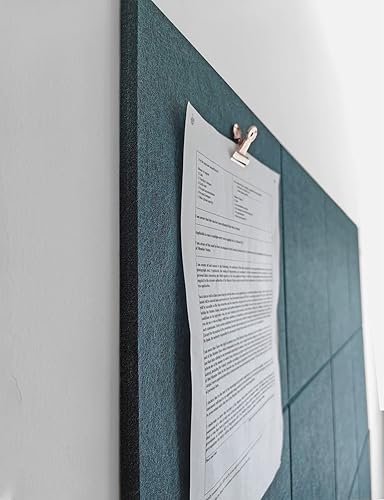 Vista 65 de Tablero de anuncios de fieltro azul de 47 x 35 pulgadas, alternativa de tablero de anuncios de corcho grande para oficina, hogar y aula, azulejos