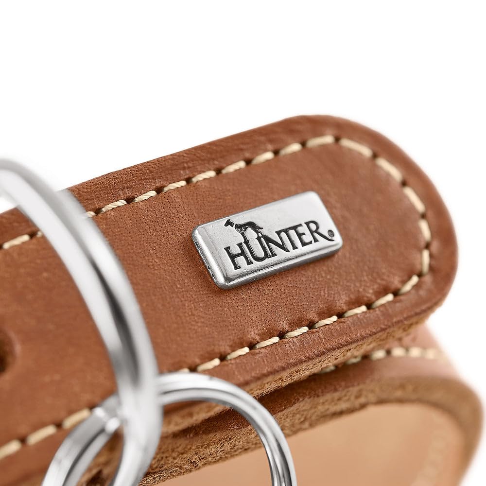 HUNTER Collar para Galgos Aalborg Color Oliva, Piel Suave Resistente, Ideal para Galgos, diseño Que distribuye la presión, Protege la Garganta, Fabricado en Alemania, Talla 52