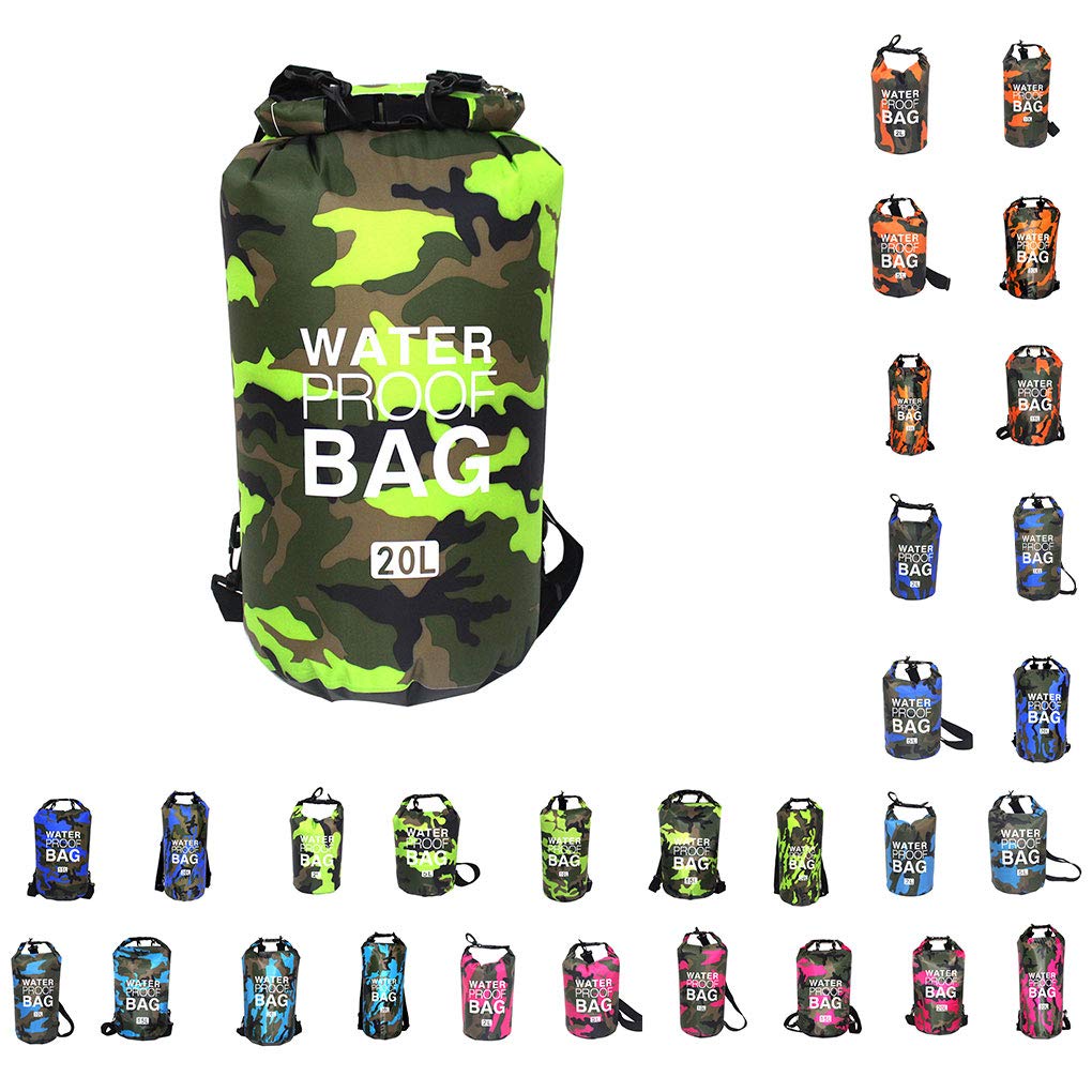 Schwimmtasche, wasserdicht, verschleißfest, Schultertasche, Rettungsgürtel, Wassersport, Blau, Camouflage, 11,5 x 28 cm