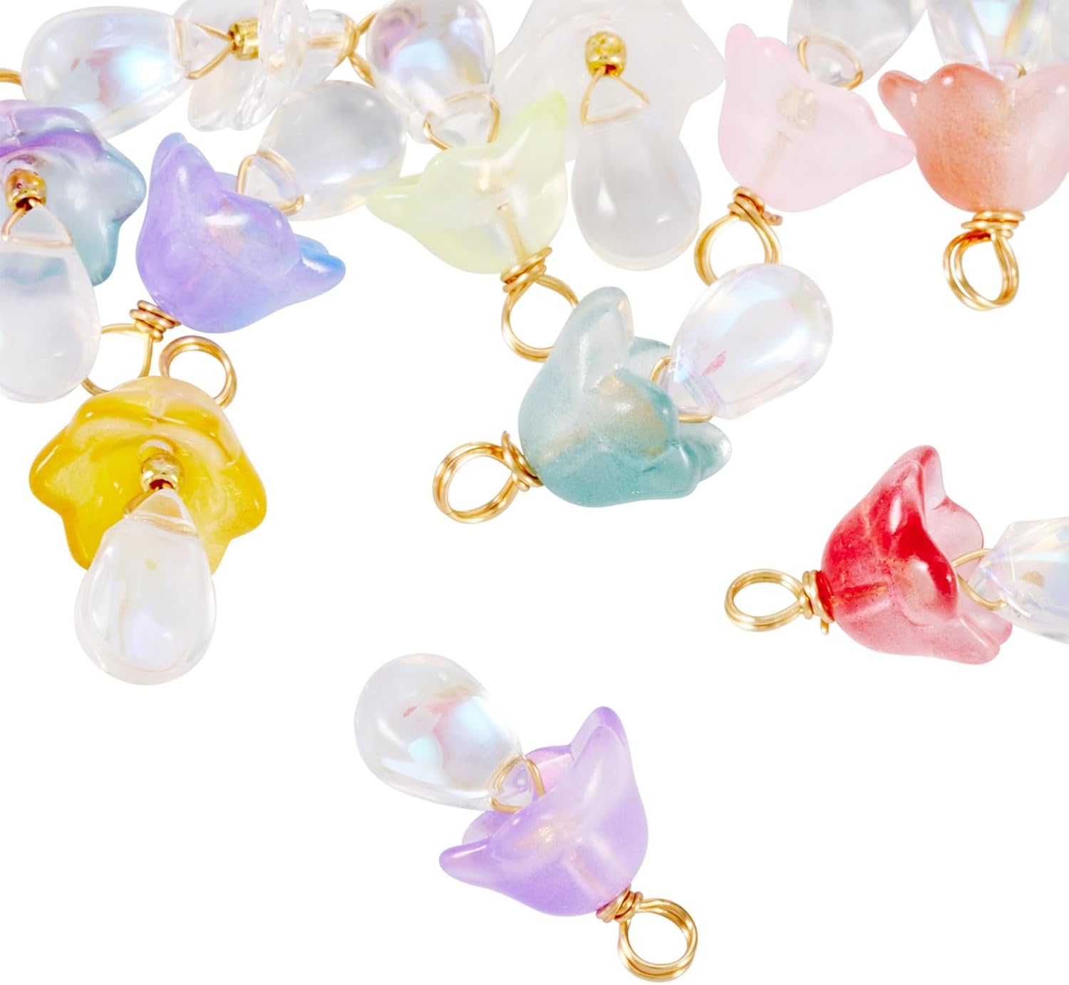 12 Pcs Mushroom Charms Colorful Forest Plant Dangle Charm Crystal Glass Wire Wrapped Pendants Bulk for Jewelry Bracelet Women DIY Earring Necklace Craft Accessory - Image 7
