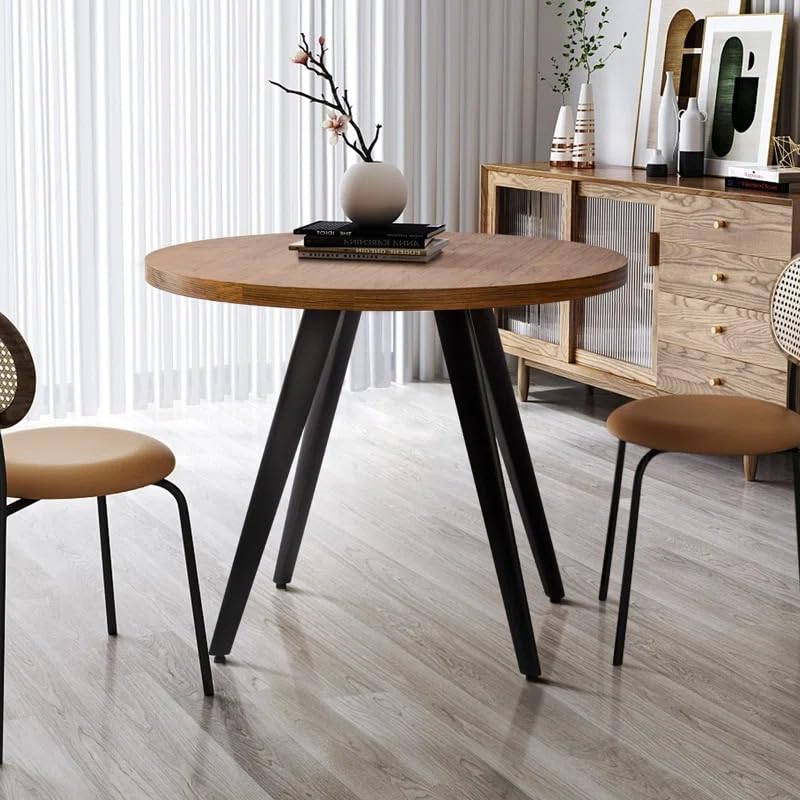 Pooja Art Enterprises Solid Wooden 4 Seater Round Dining Table for Dining Room, Living Room, Hotel & Home, (74.93 H X 80.01 W X 80.01 L CM) (Brown) Pooja Art Enterprises Solid Wooden 4 Seater Round Dining Table for Dining Room, Living Room, Hotel & Home, (74.93 H X 80.01 W X 80.01 L CM) (Brown)