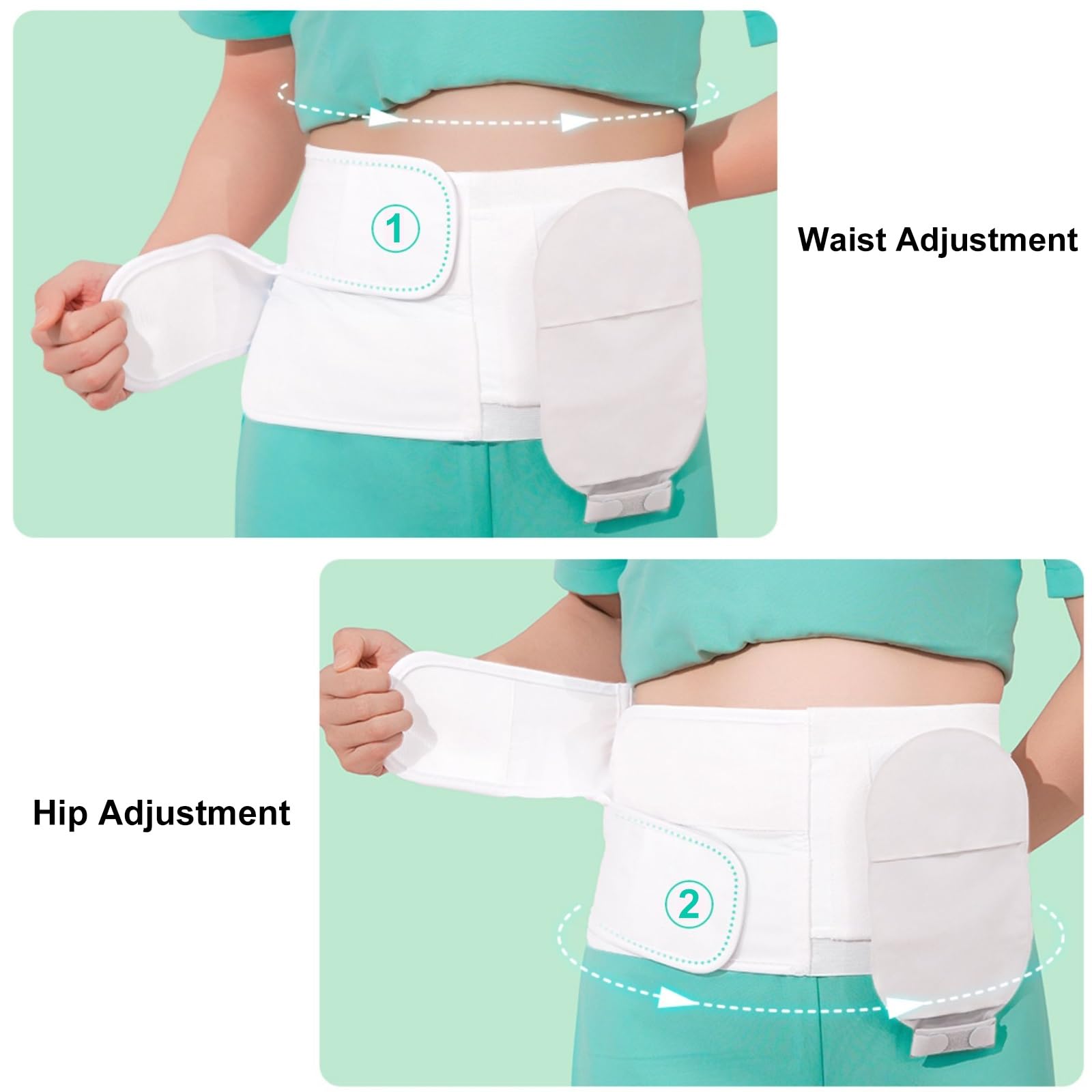 Cinturón para Ostomía Ajustable Faja Hernia Umbilicalpara Hombres y Mujeres Ajuste Ceñido e Invisible Cómodo para el Cuidado Posoperatorio(M)