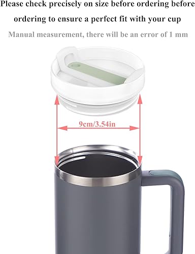 Miniatura 4 de Tapa de vaso de 40 onzas compatible con Stanley Quencher, paquete de 2 fundas de vaso de acero inoxidable a prueba de derrames, resistentes a