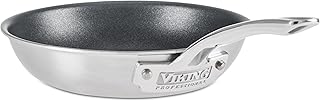 Viking 5-Ply Non Stick Frying Pan, 8 Inch Stainless Steel Nonstick Fry Pan, 5 Liters, Satin FInish