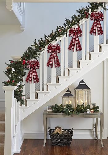 Vista 21 de On-Airstore Lazos grandes para corona de Navidad, palabras navideñas, lazos de cinta de terciopelo para coronas, lazos grandes para decoración