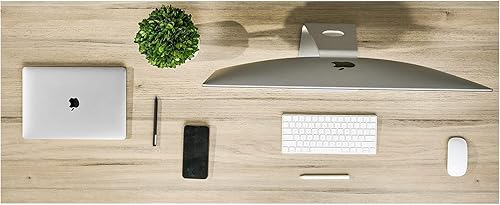 Miniatura 114 de Kaboon Mesa universal de 45.67 x 23.62 pulgadas, escritorio sólido de una pieza, encimera de melamina reversible, escritorios dobles, escritorio en