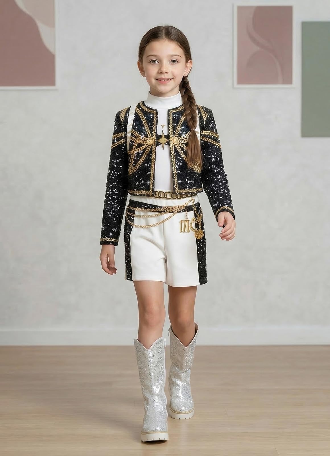 Girls and boy Halloween Costume, Top and Pants Set, for Cosplay Events and Parties, Ages 7-8 Years — view 2
