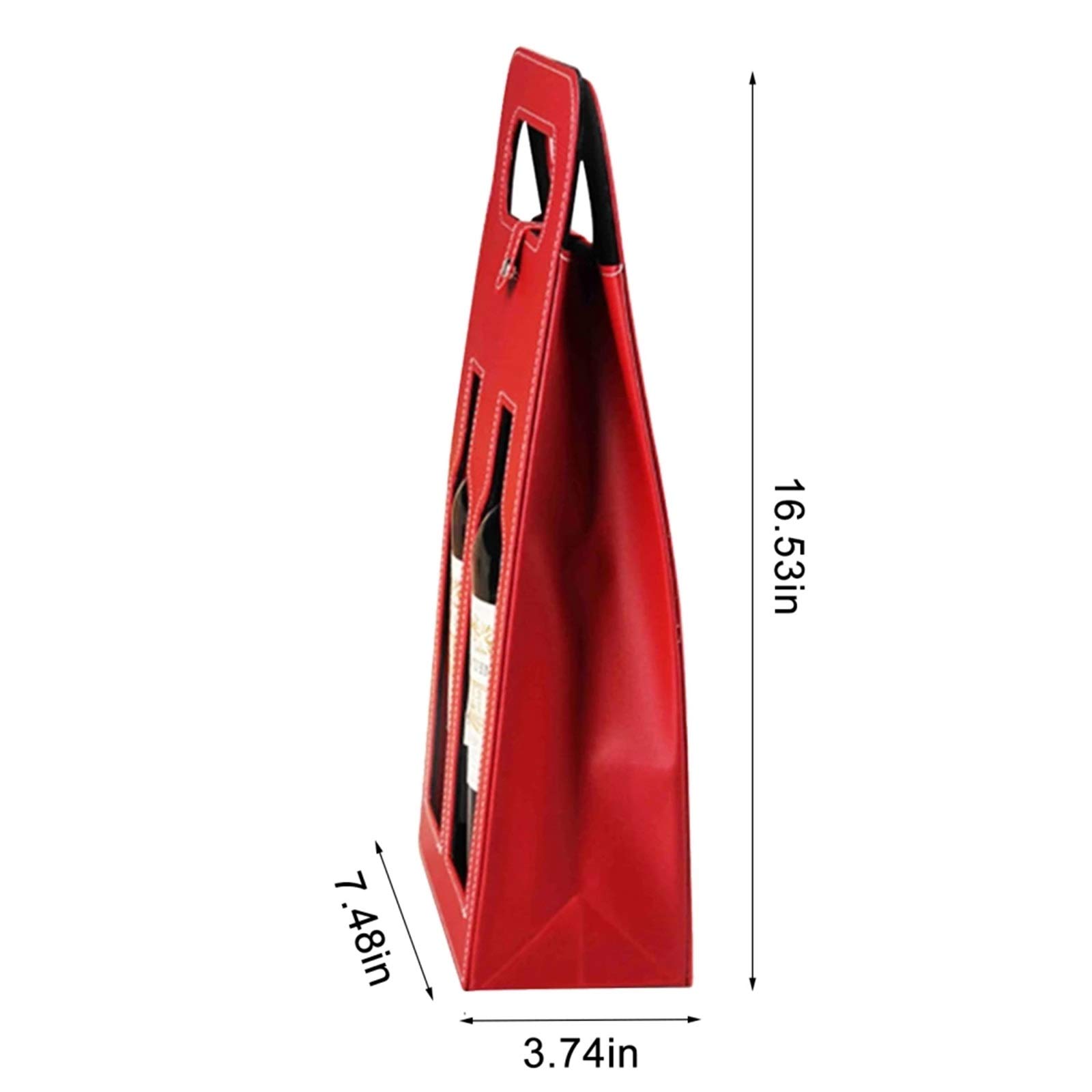 Sac à vin en Cuir boîte d'emballage Cadeau de Transporteur Haute qualité pour Home Bar Decor(Schwarz)