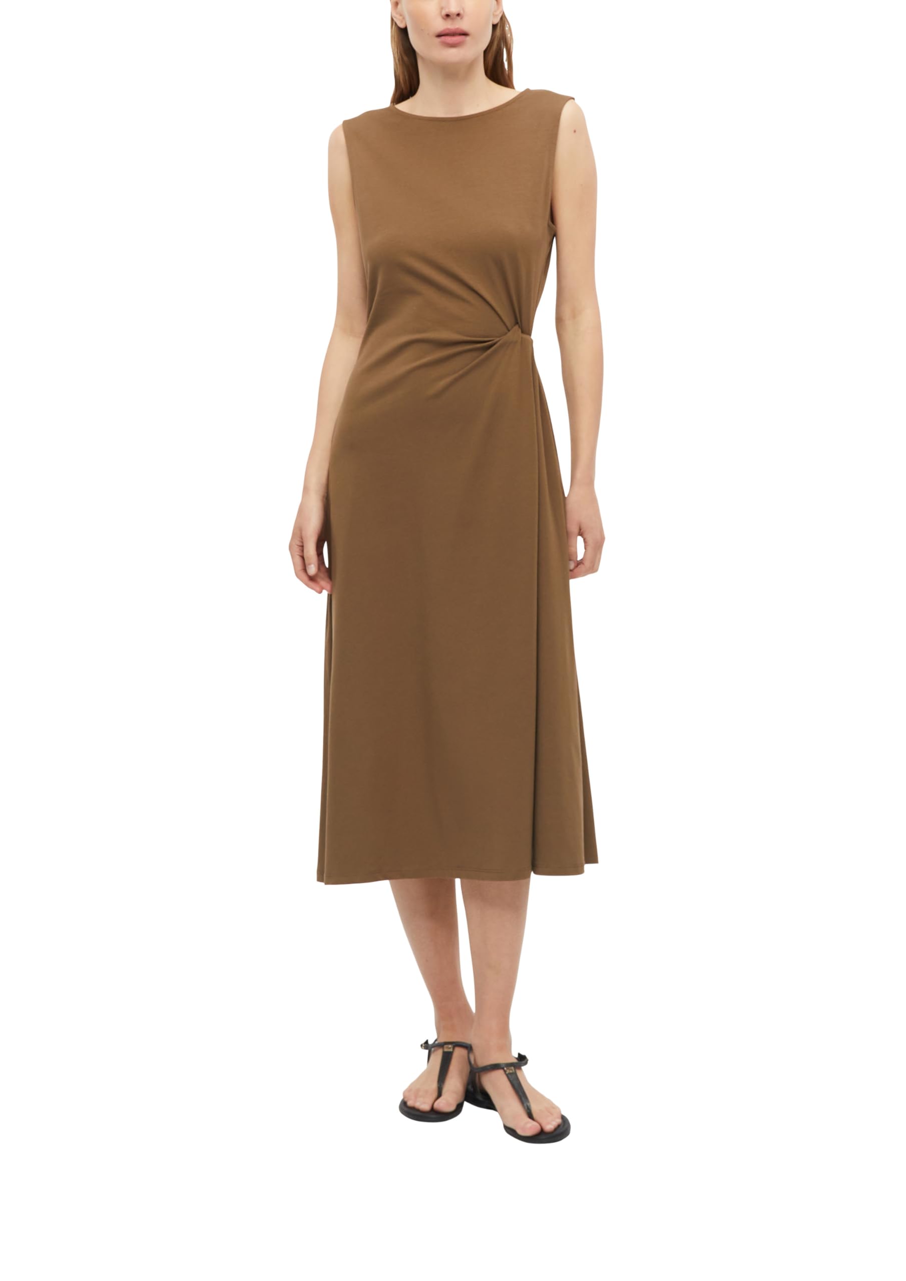 s.Oliver Women's 2178653 Midi Jersey Dress (Pack of 1), Brown, 20