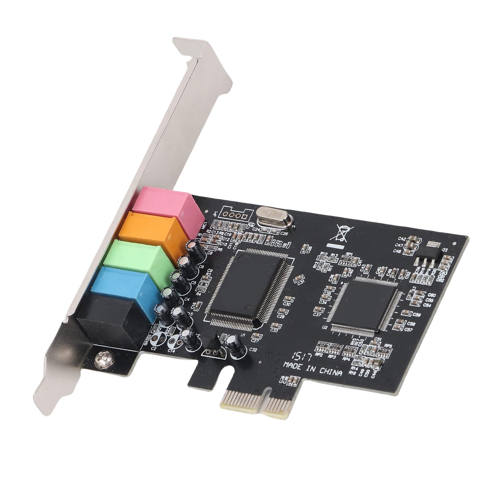 Jectse Tarjeta PCIe -Adapter, Ruisbalans Eliminación 5.1 Tarjeta de Sonido Interna para Escritorio de 32/64 bits -pc