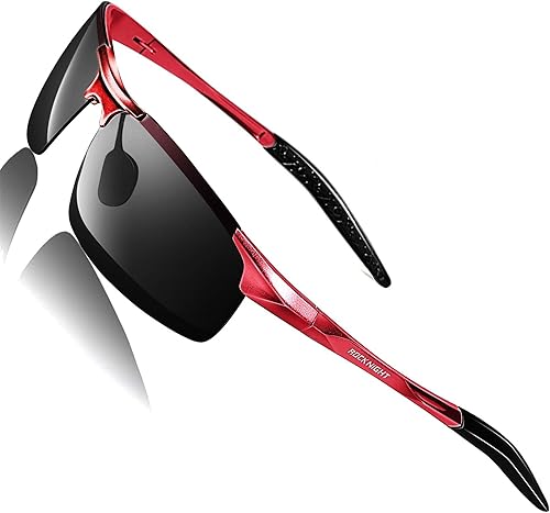 ROCKNIGHT Gafas de sol polarizadas HD UV400 con protección ultraligera Al-Mg Golf pesca al aire libre