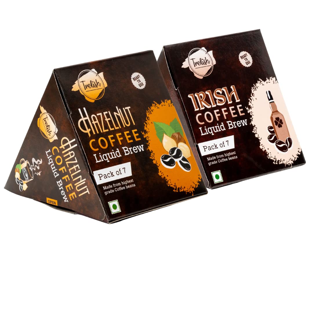 Trelish Irish and Hazelnut Coffee Liquid Brew | Combo of 2 boxes | each box serves 7 cups | just add milk/water (B0B6RNMRT9) Amazon Price History, Amazon Price Tracker