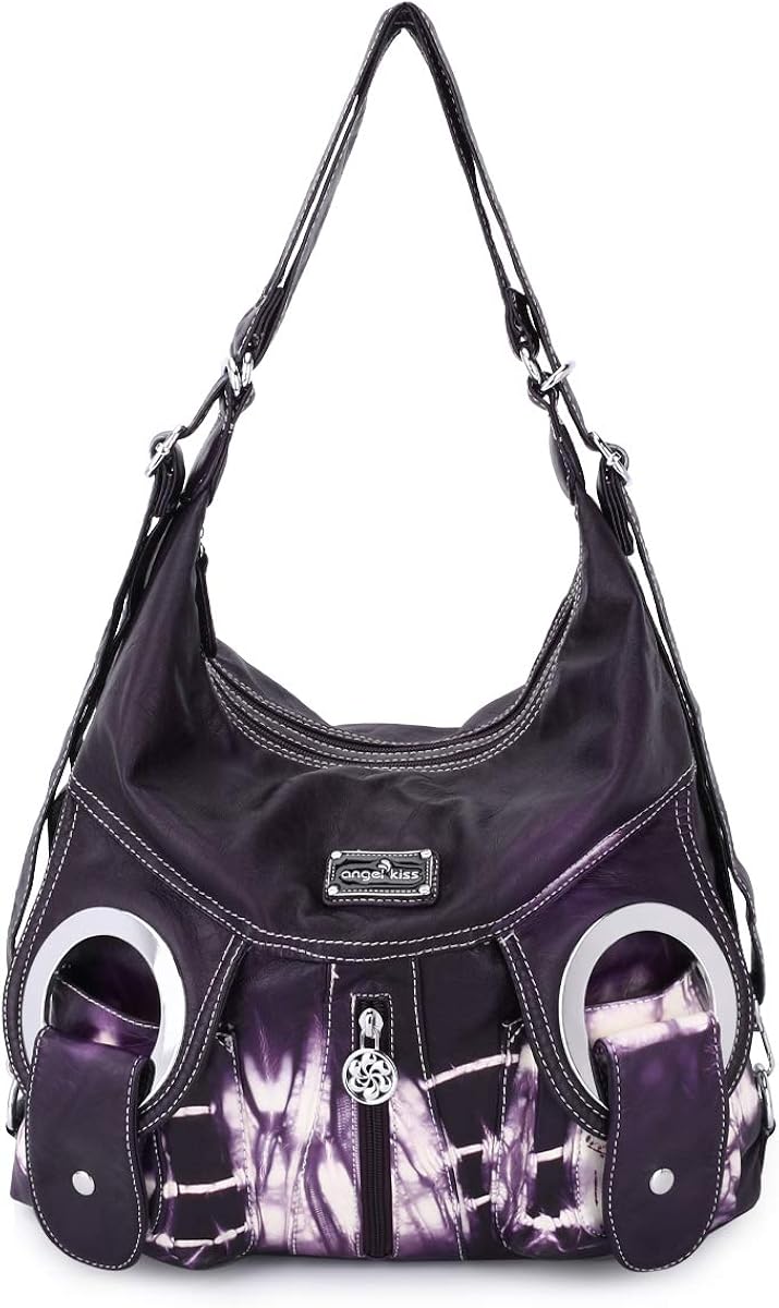 Soft Washed Leather Hobo Women Handbags Roomy Multiple Pockets Street ladies' Shoulder Bag Fashion Tote Satchel Bag…