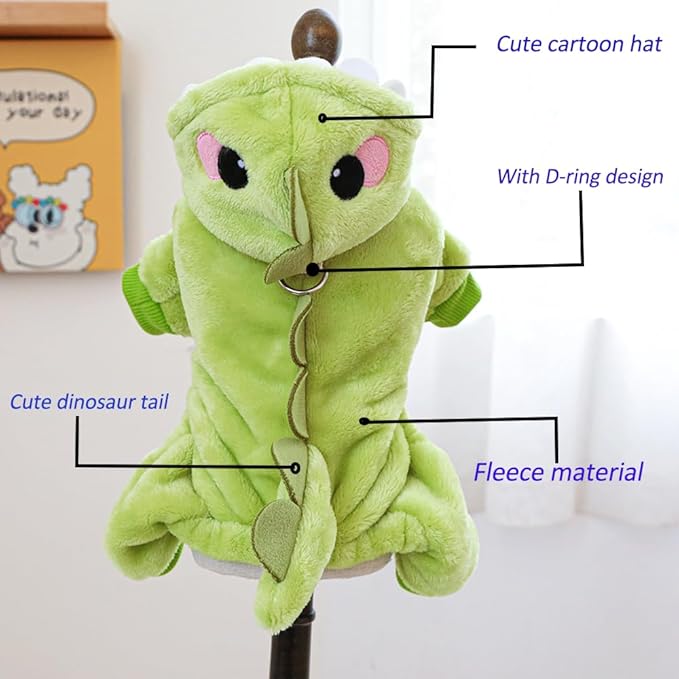 Disfraz de Dinosaurio para Perro Pequeño, Azul, Talla M miniatura 3