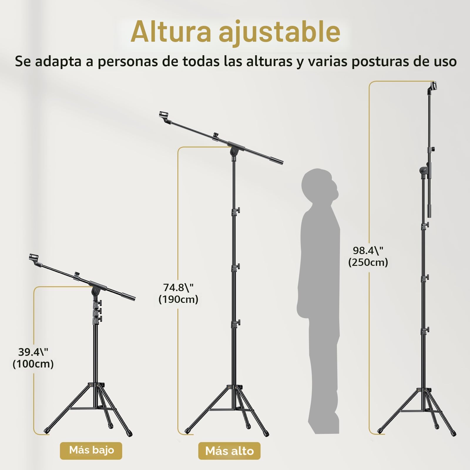 TONOR Soporte de Micrófono con Soporte para Tableta y Móvil, Trípode Suelo con Altura y ángulo Ajustables, Soporte Resistente para Conciertos Videoconferencias Escenarios con Bolsa de Transporte, T35