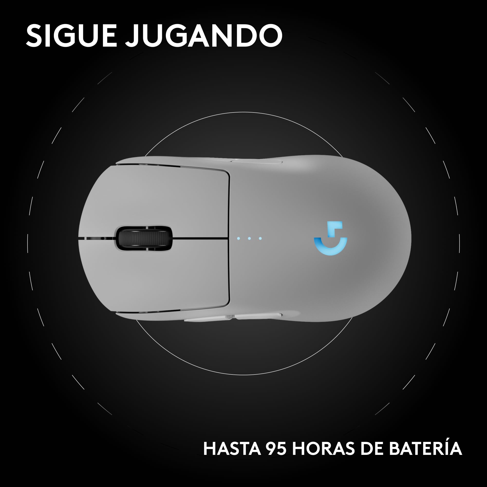 Ratón Gaming inalámbrico Pro 2 Lightspeed, hasta 4 Botones Laterales magnéticos Personalizables y conmutables, Carga USB-C, Sensor 32k dpi para para PC/Mac.