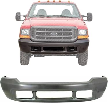 US AUTO PARTS PLUS New Front Bumper Primed Steel Direct Replacement For Ford F-250 F-450 Super Duty 1999 / F-350 F-550 / Excursion 1999-2004 F81Z17757AAA 3C3Z17757AAA FO1002354 FO1002365