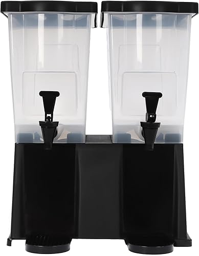 Dispensador de bebidas de 6 galones, dispensador de jugo de doble tanque de 22 litros con 2 grifos, dispensador de bebidas comerciales, tanques de