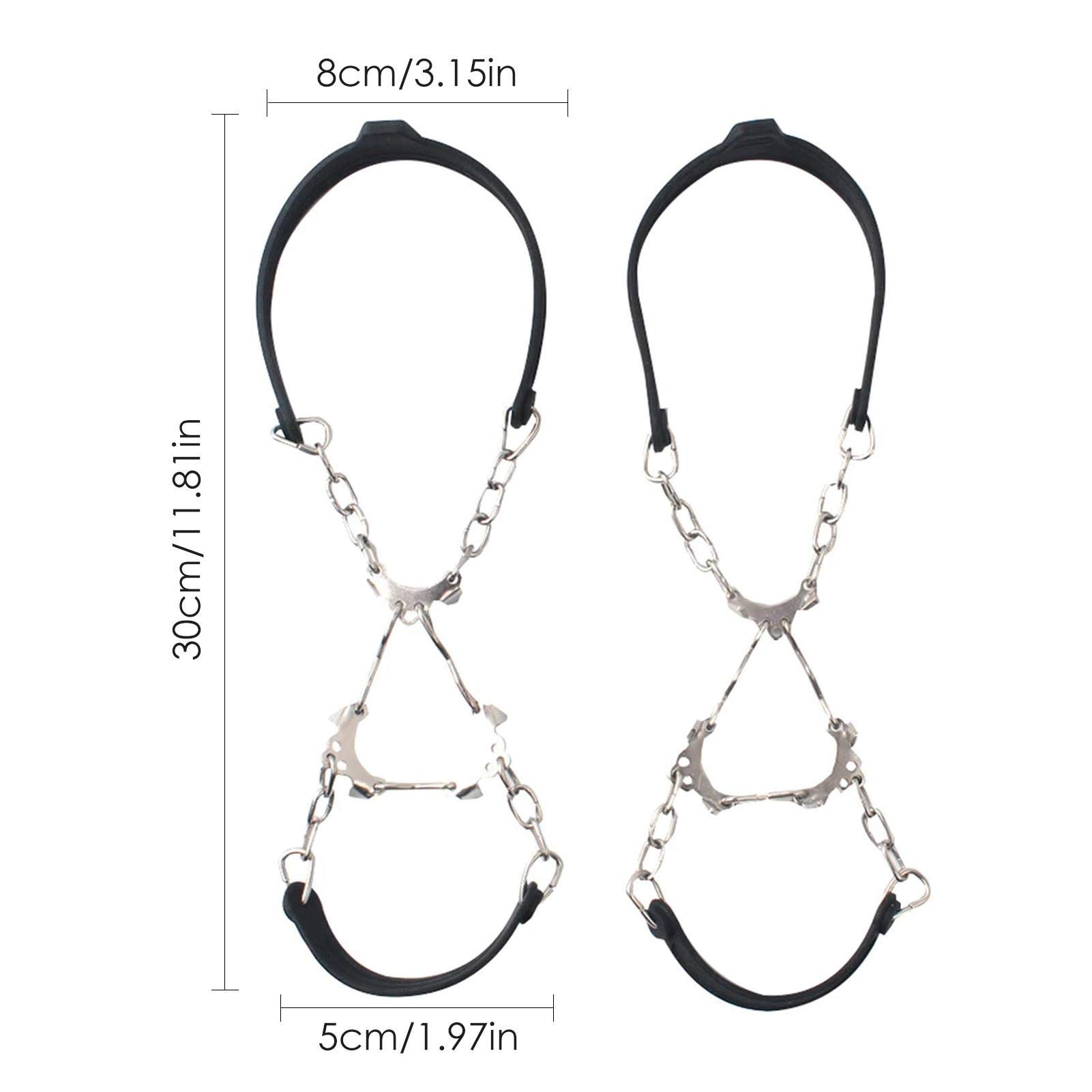 Catene Antiscivolo Per Scarpe - 6 Artigli In Acciaio Per Ghiaccio E Neve | Taglia EU35-45 Unisex - Foto 5