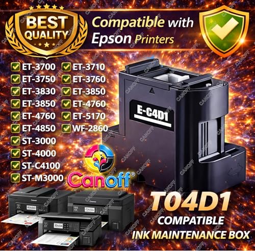 Image of CANOFF Maintenance Box for Printers T04D1 Ink Maintenance Box Compatible for ET-15000 ET-4760 ET-3700 ET-3750 ET-3760 ET-3850 ET-4850 (T04D1 Maintenance Box)