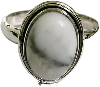 White Howlite Ring, 925 Sterling Silver Ring, Bohemian Ring, Turquoise Howlite Ring, Gypsy Ring, Marquise Shape Ring, Vintage Style, Promise Ring Buffalo Ring Bridesmaids Gift For Her Healing Crystal