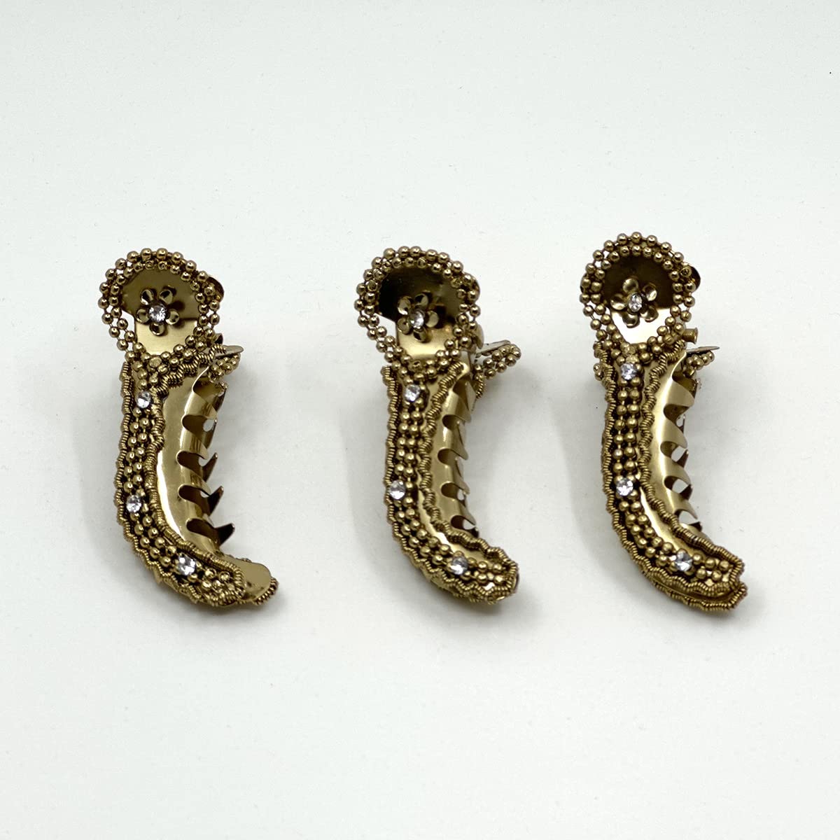 Sparkling Rhinestone Banana Hair Clip - Perfect for Weddings, Parties and Special Occasions (Gold) Pack of 3 (B0C377L2YT) Amazon Price History, Amazon Price Tracker