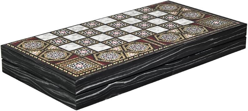 Wooden Mother of Pearl Design Backgammon Set 20 Inch