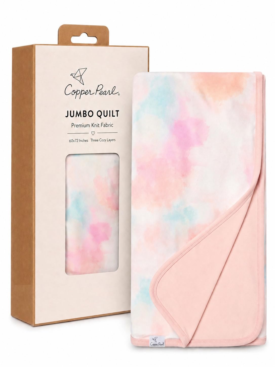 Copper Pearl Jumbo Three-Layer Baby Blanket: Soft Baby Quilts for Boys and Girls | Breathable, Cozy, Toddler Blanket | Baby Quilt for Newborns | 60x72 Premium Material | Nova