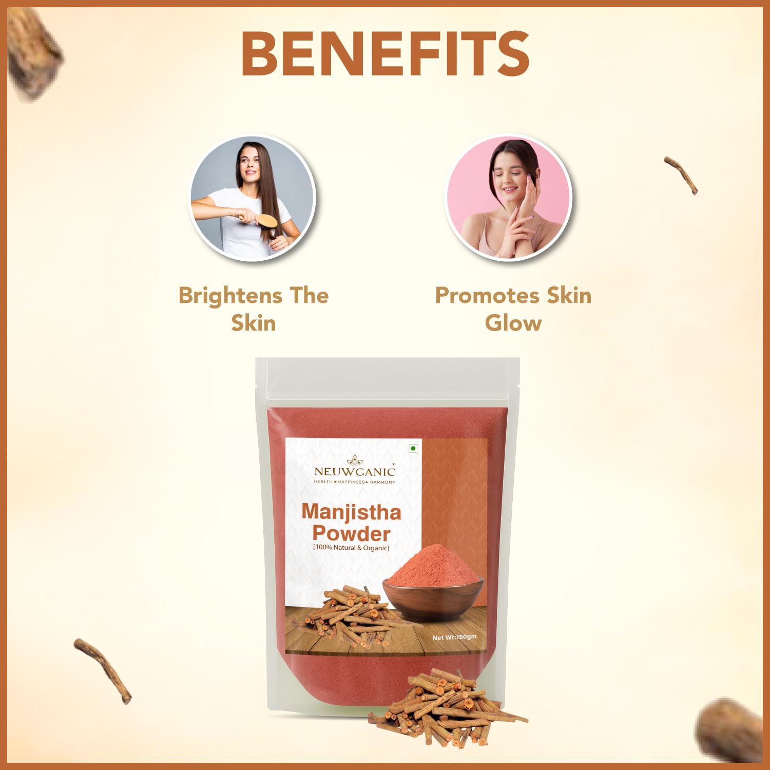 Organic Manjistha Powder (100gm) | Ayurvedic Herb for Skin Brightening, Pigmentation & Detox | Face Pack & Hair Growth Support | Pure Rubia Cordifolia Powder | Pack Of 3 — Amazon image 3