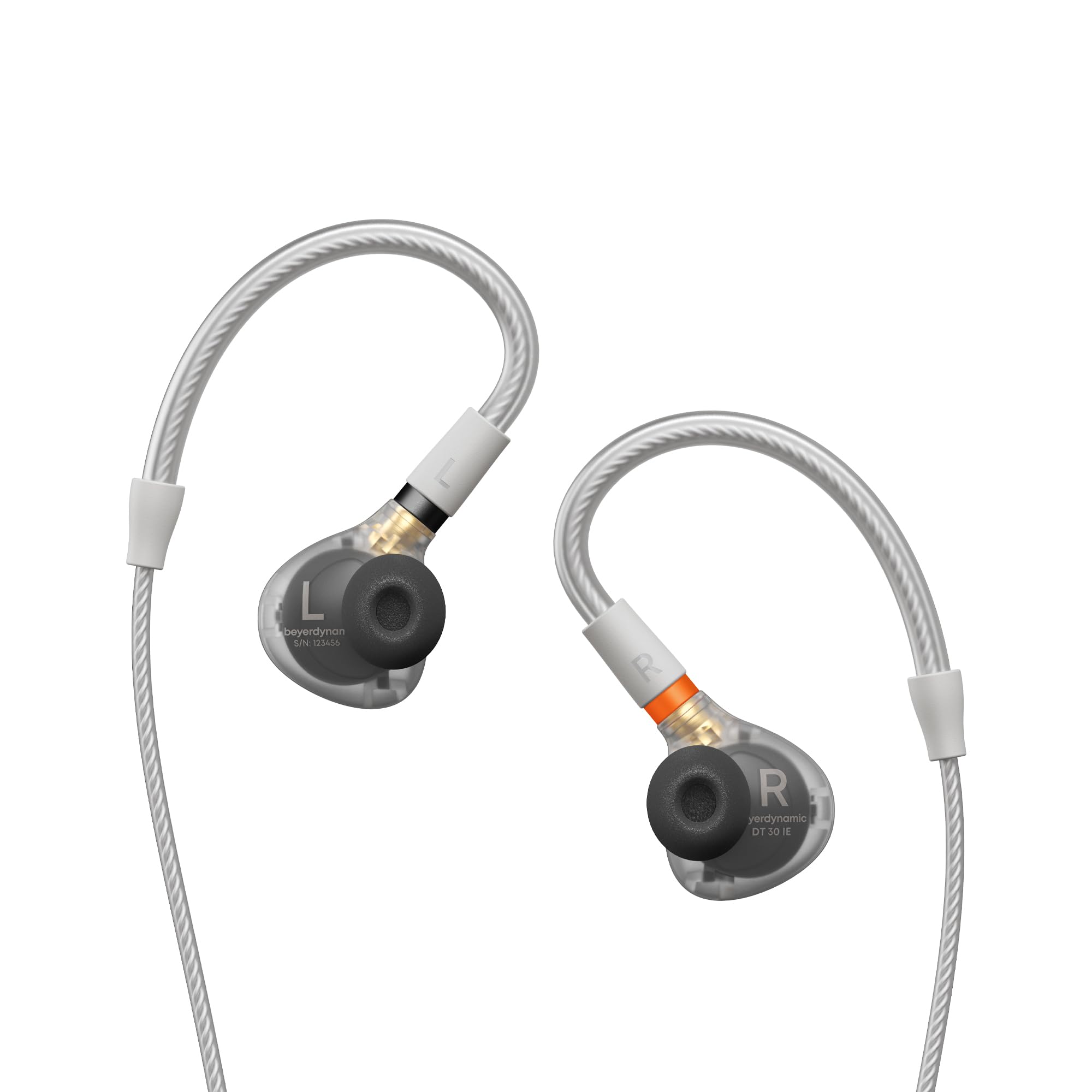 beyerdynamic DT 30 IE Professioneller In-Ear-Monitor für Bühne & Proberaum | Passive Schallisolation bis zu 39 dB, ergonomische Passform, abnehmbares MMCX-Kabel, Farbe Transparent
