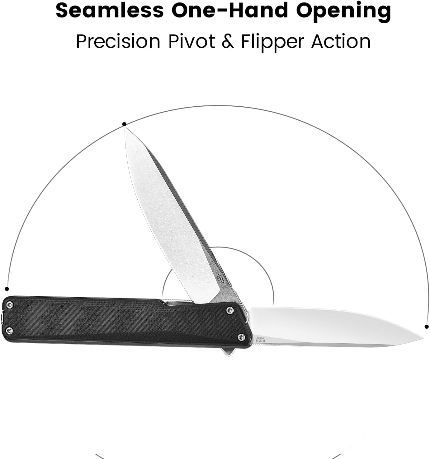 OKNIFE AION Folding Pocket Knife, 3.53-Inch 14C28N Steel, Durable G10 Handle with Deep Carry Pocket Clip, Liner Lock EDC Knife Ideal for Camping Hiking Hunting (Black G10)