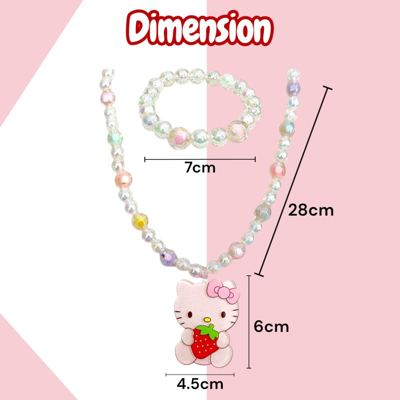AMYCAUR Girl Princess Pendant Necklace & Bracelet Jewellery Set For kids, Girls | birthdays, parties, and special occasions Jewellery Gifts Set For Little Girl Toddler Random Design 3