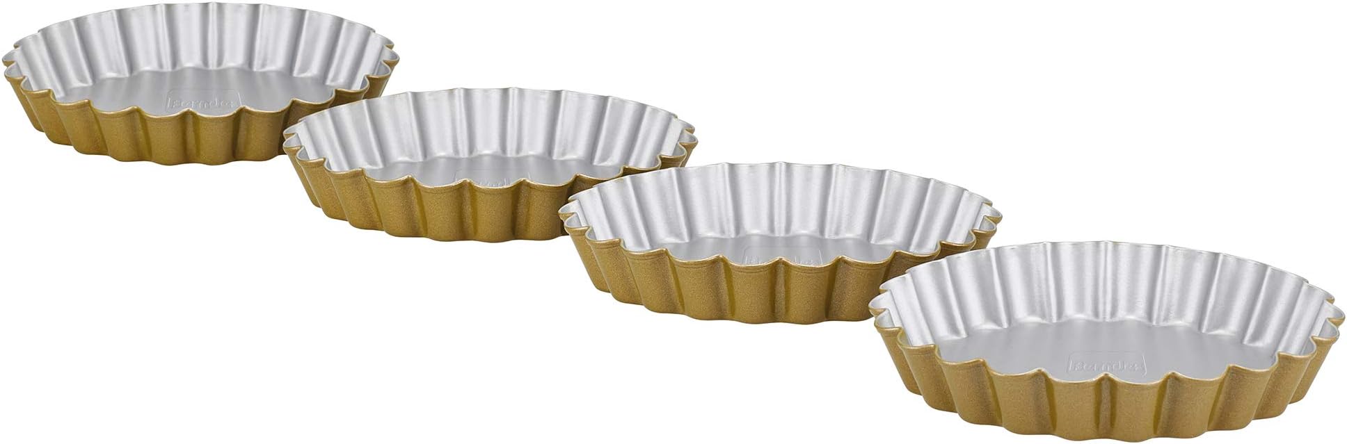 Berndes P501431IT P501431 Non Stick Tartlet Tins, Set of 4, 12.5 cm, Metal