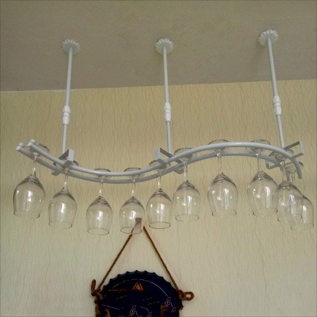 Estantes de vino de bar retro con soporte de hierro para copas de vino al revés de 82cm