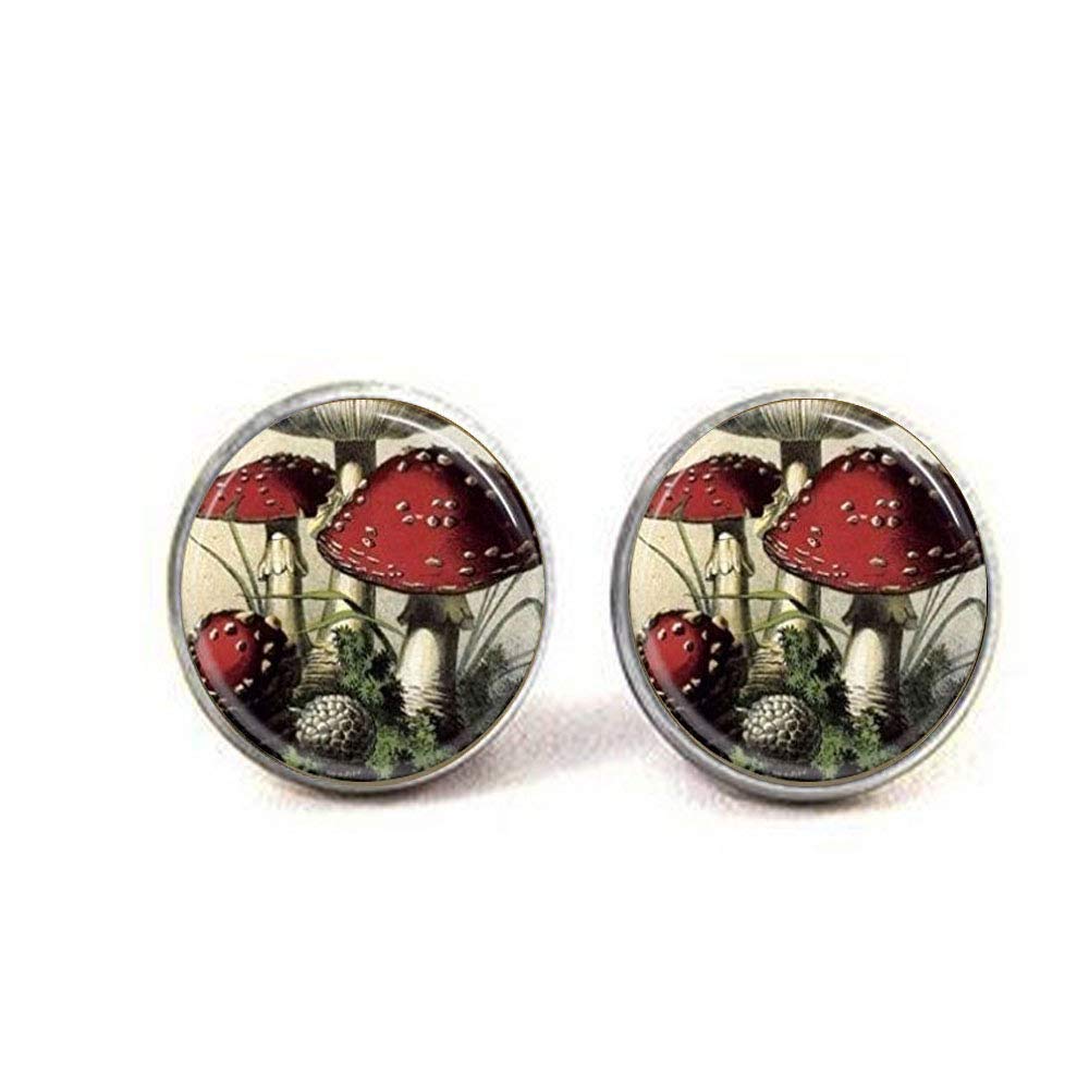 Mushroom Cufflinks Red and White Toadstools, Nature, Woodland, Hippie