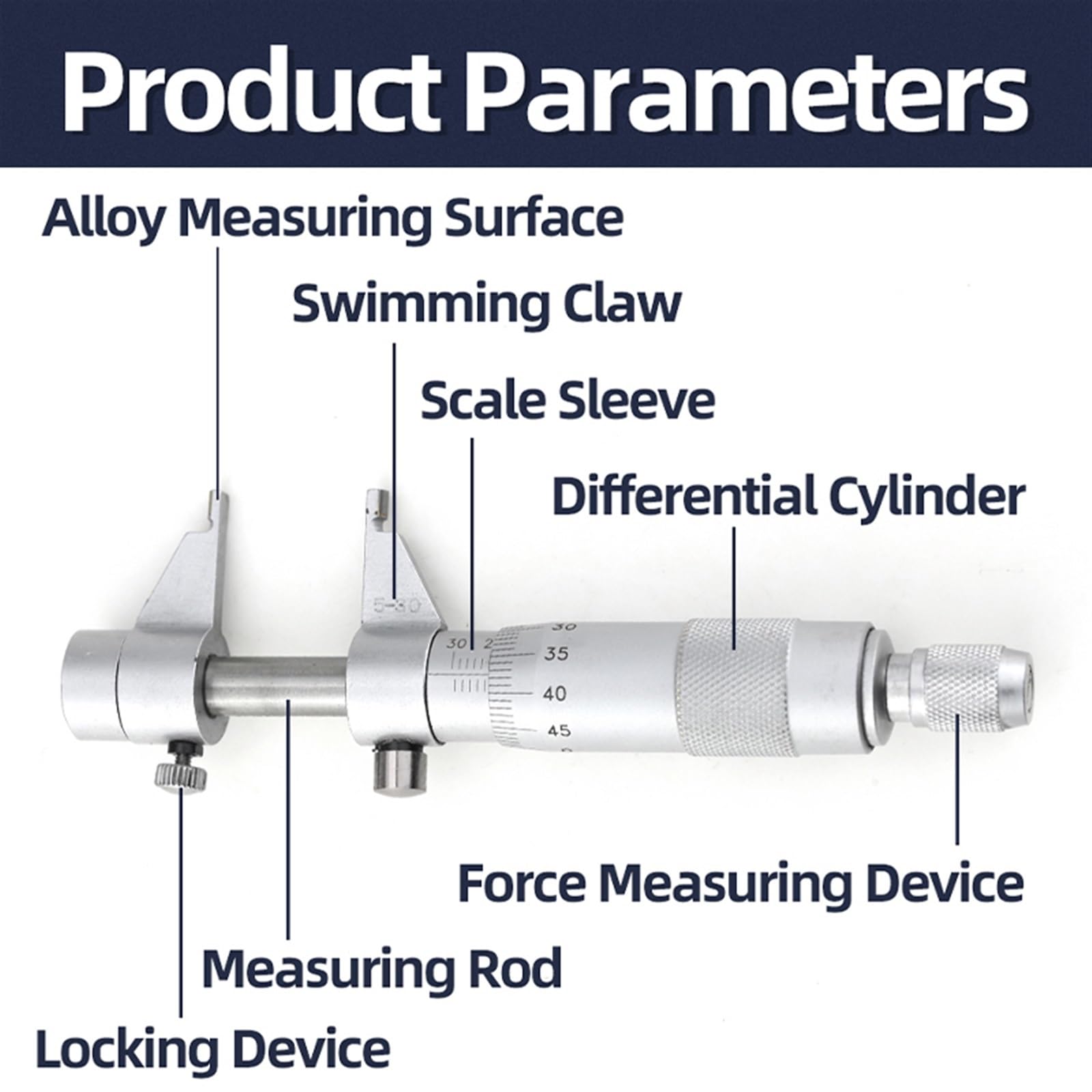 Internal Micrometer Inside Micrometer Measuring Tool Micrometric Gauge For Measurement Indoor Micrometer Internal Diameter Meter (Color : 25-50mm Inside)